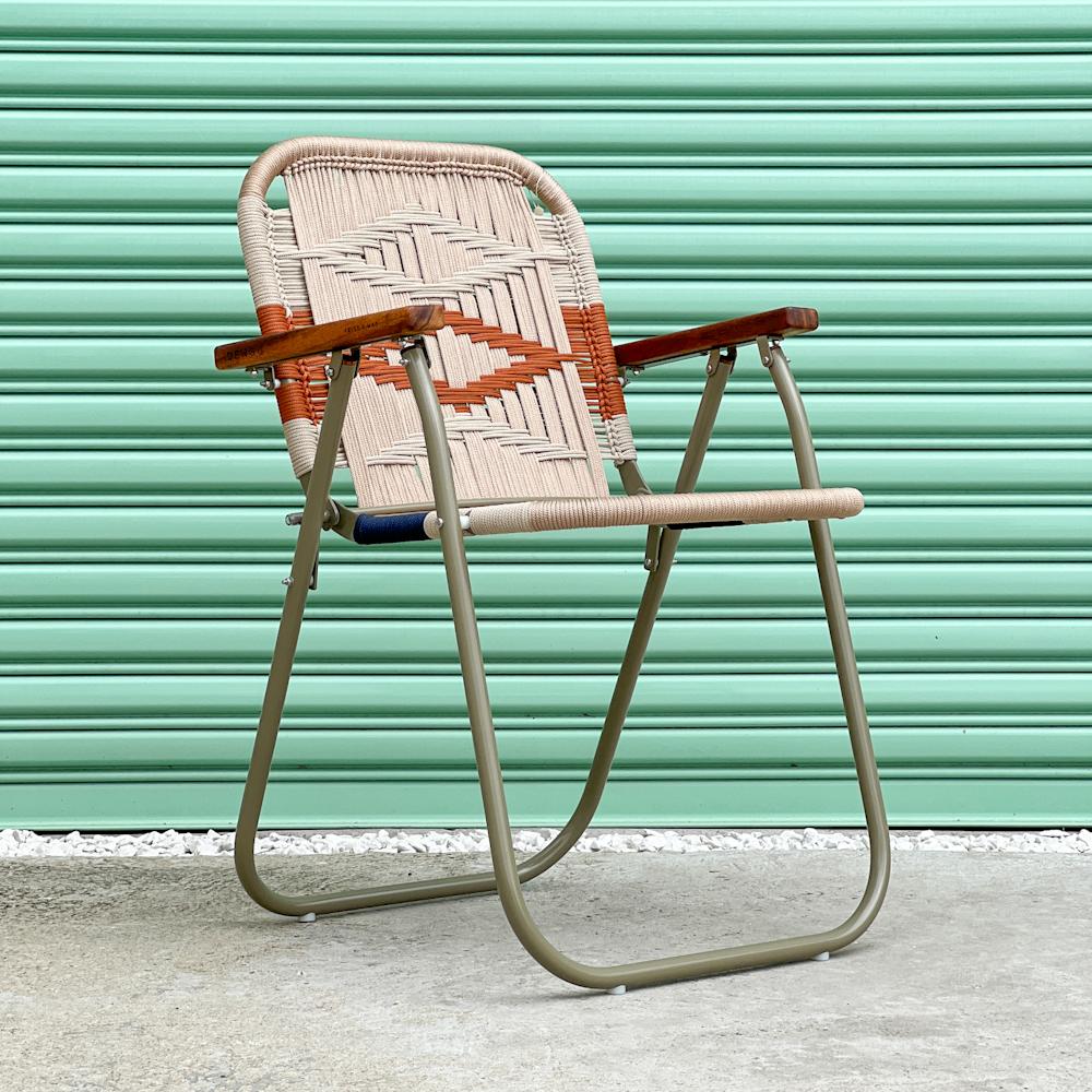 Hand-Woven Beach chair high Japú Trama 3  - Outdoor area Garden and Lawn Dengô Brasil For Sale