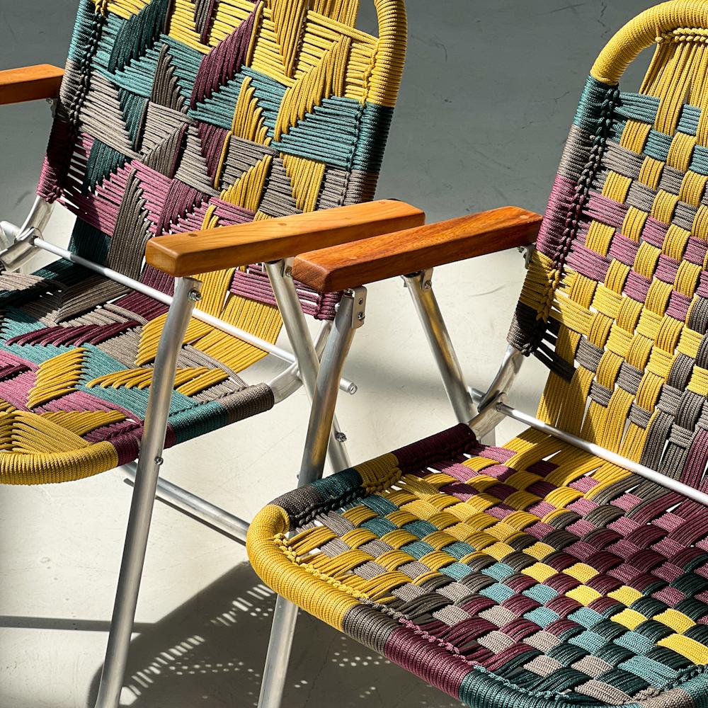 - Trama 9 - couleur principale : brun clair, moutarde, bordeaux et olive
- couleur de la structure : aluminium naturel

chaise de plage, chaise de campagne, chaise de jardin, chaise de pelouse, chaise de camping, chaise pliante, chaise élégante,