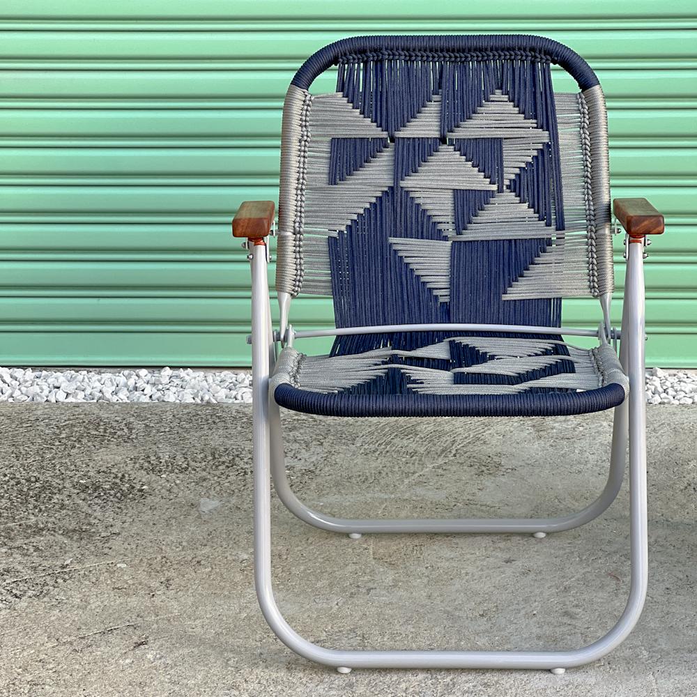 Beaded Beach chair Japú Trama Azulê  - Outdoor area Garden and Lawn Dengô Brasil For Sale