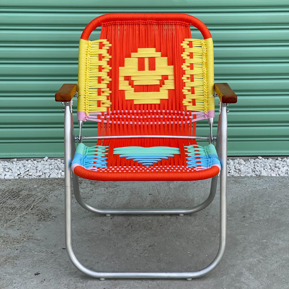 Brazilian Beach chair Japú Trama Smile - Outdoor area -Garden and Lawn - Dengô Brasil  For Sale