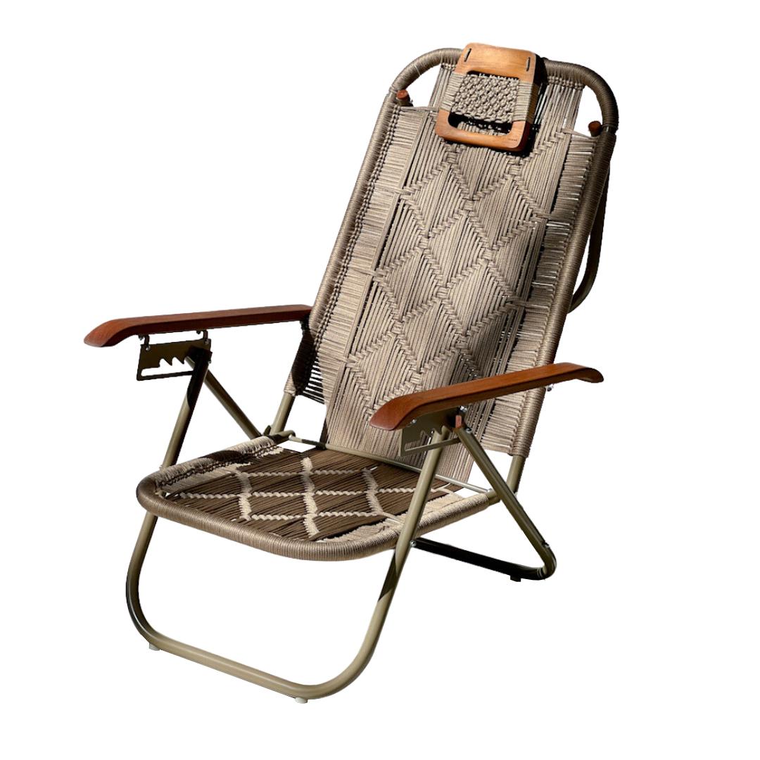 Beach chaise chair Japú Trama 2 - Outdoor area Garden and Lawn - Dengô Brasil For Sale 2