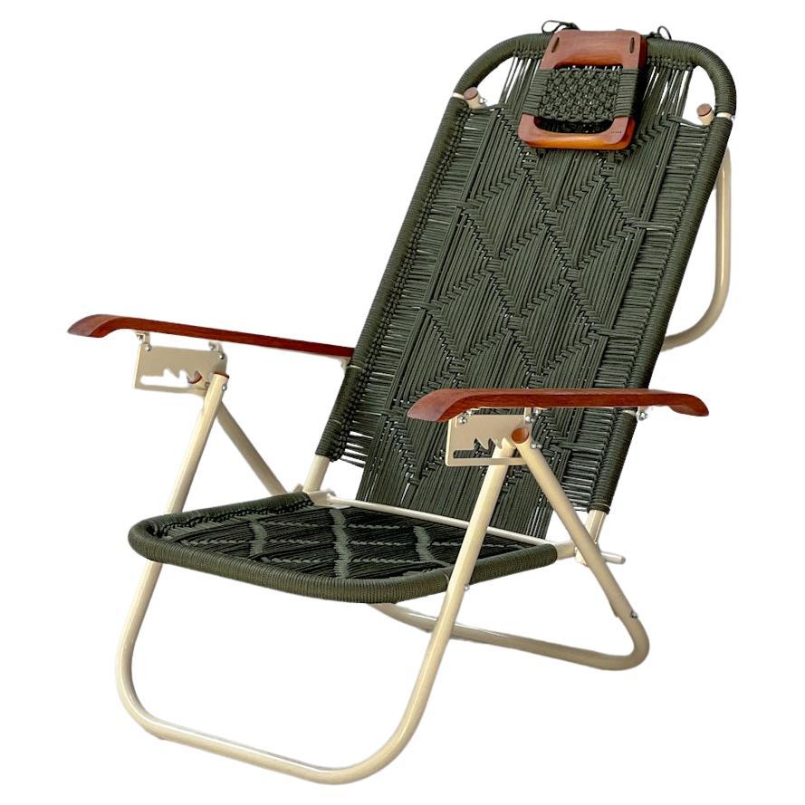 Beach chaise chair Japú Trama 2 - Outdoor area Garden and Lawn - Dengô Brasil For Sale