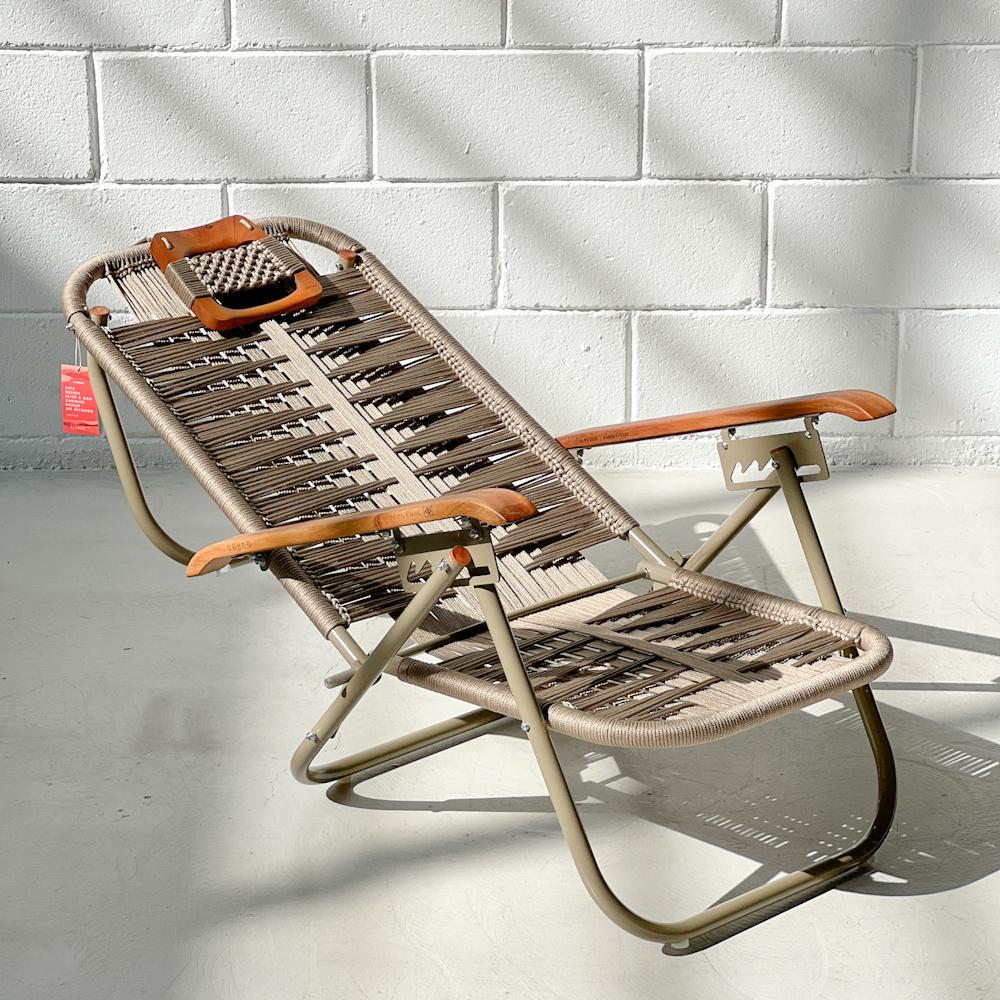 Beach chaise chair Japú Trama 5 - Outdoor area Garden and Lawn - Dengô Brasil In New Condition For Sale In Caçapava, SP