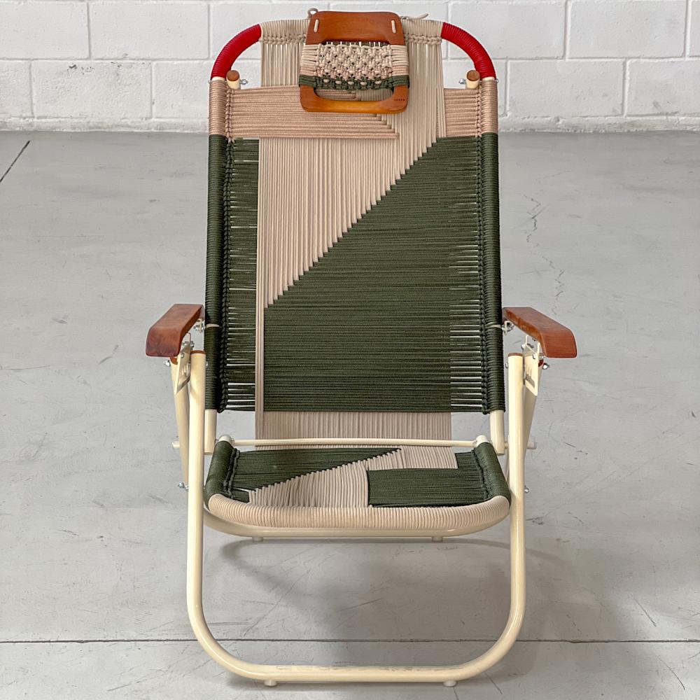 - Trama 2 - main color: musk green - second color: sand, champagne, carmin
- structure color: duna.

beach chair, country chair, garden chair, lawn chair, camping chair, folding chair, stylish chair, funky chair, armchair

DENGÔ -
A handmade work,