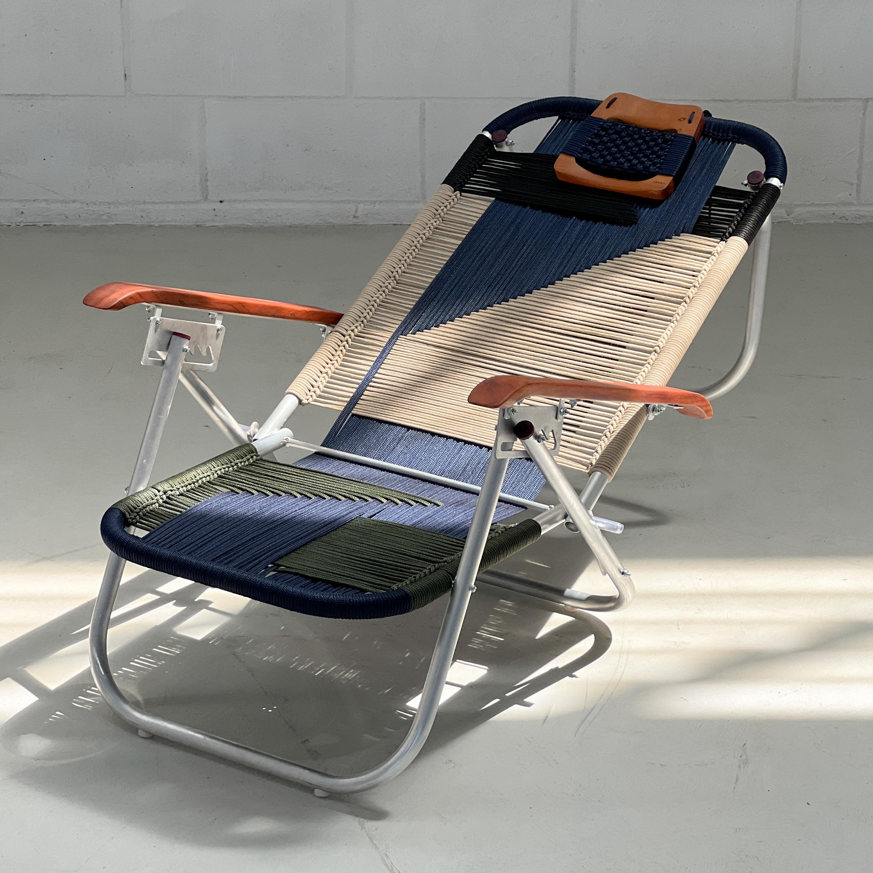 Thread Beach chaise chair Japú Trama 7 - Outdoor area Garden and Lawn - Dengô Brasil For Sale