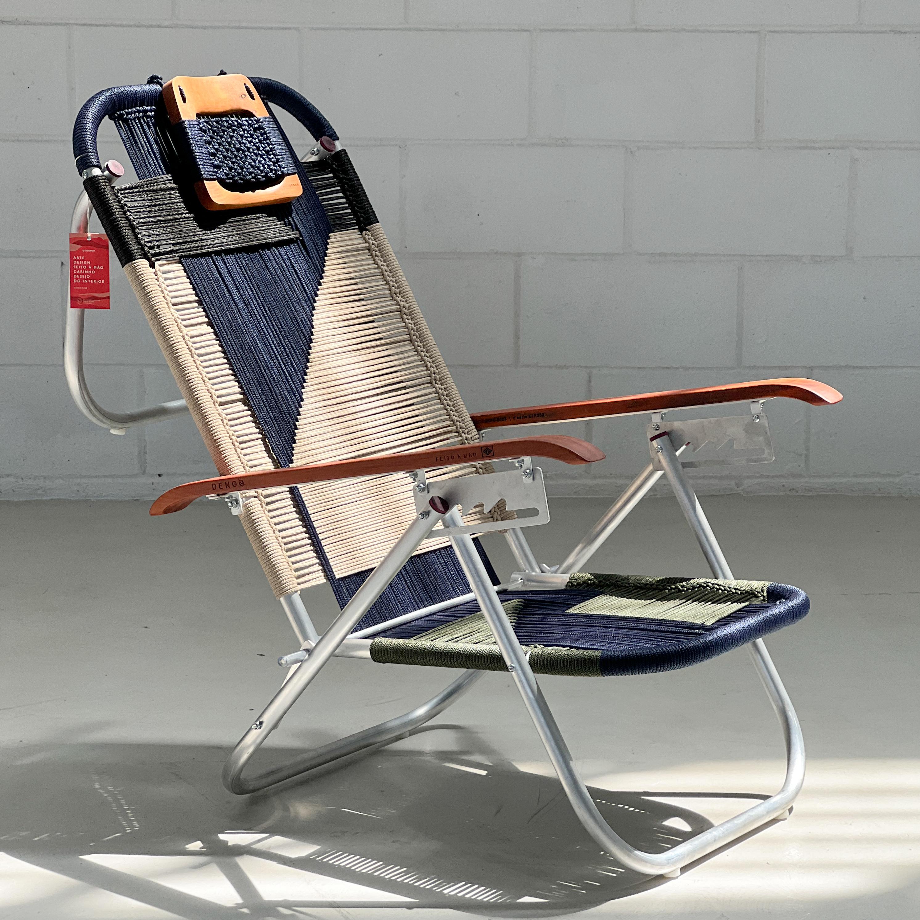 Beach chaise chair Japú Trama 7 - Outdoor area Garden and Lawn - Dengô Brasil For Sale 1