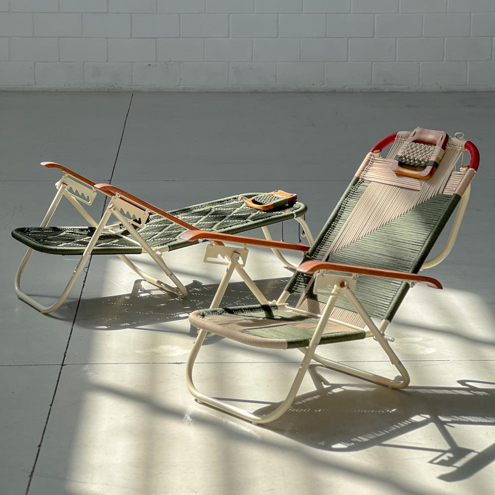 Beach chaise chair Japú Trama 7 - Outdoor area Garden and Lawn - Dengô Brasil For Sale 2