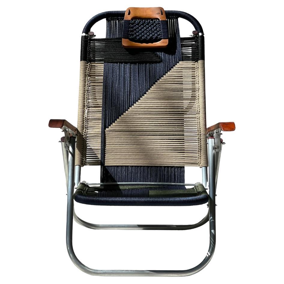Beach chaise chair Japú Trama 7 - Outdoor area Garden and Lawn - Dengô Brasil For Sale