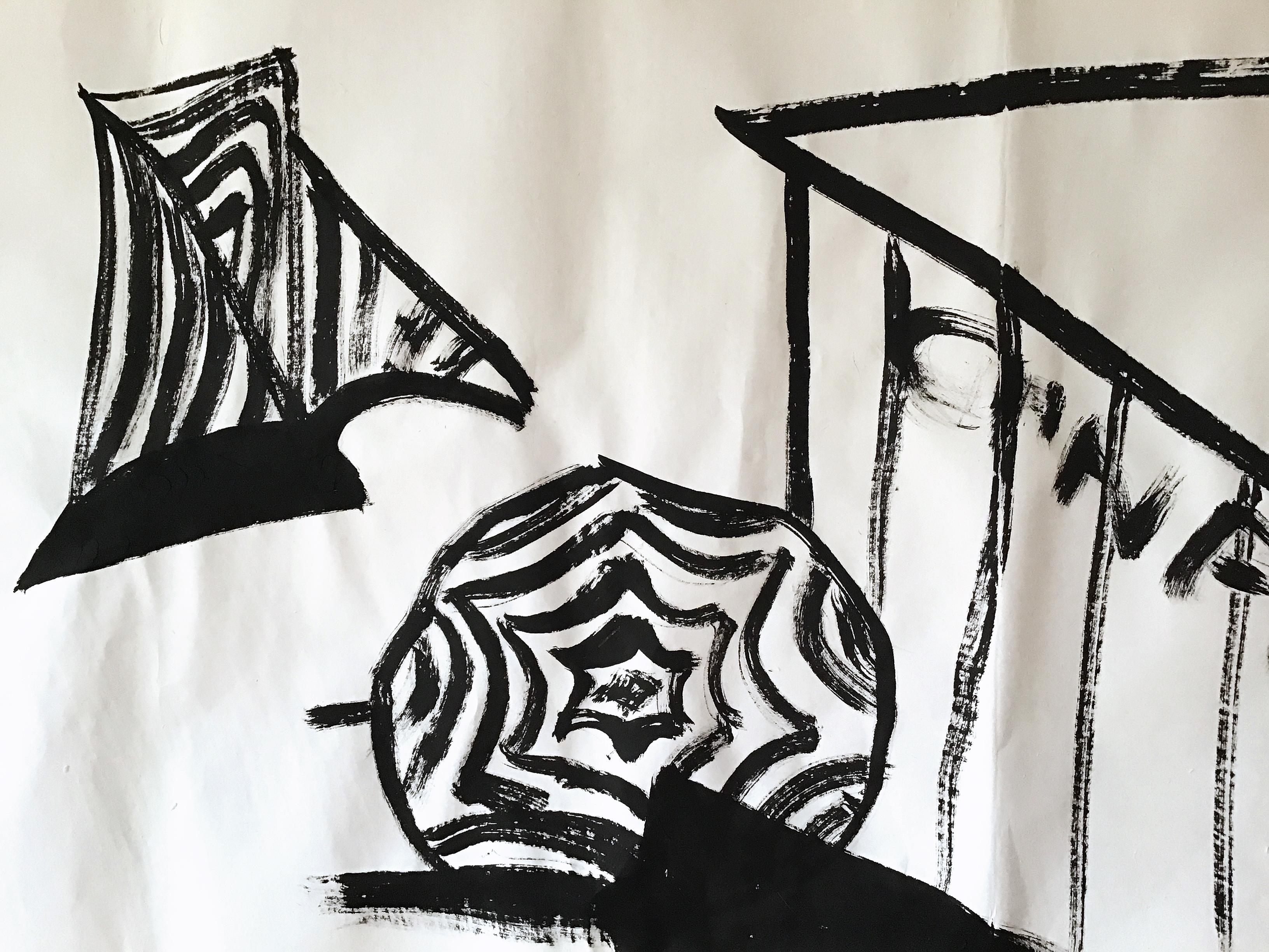 Brushed BEACH - Contemporary Japanese Calligraphy by Dai Okumura For Sale