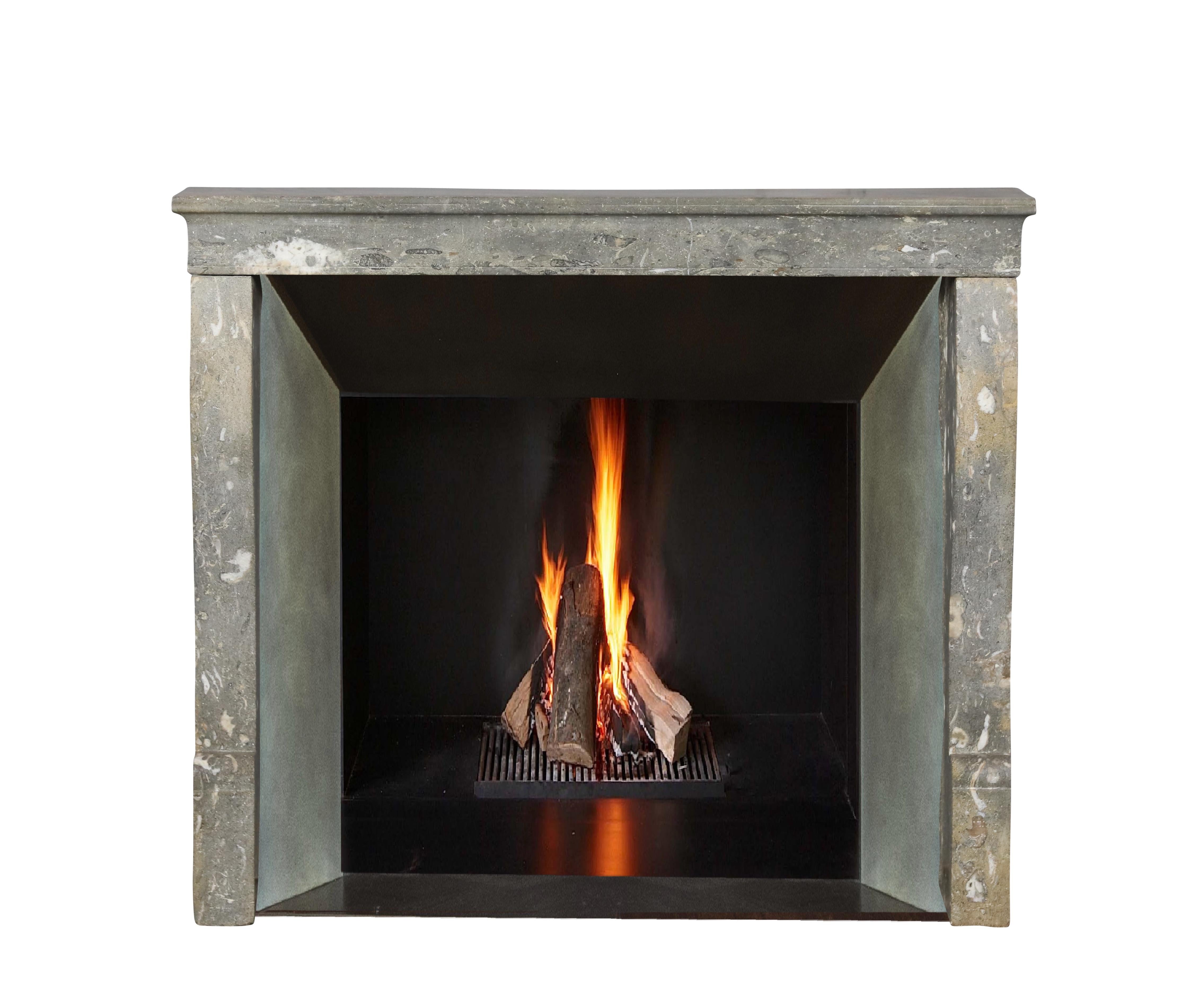 Mini cheminée française d'époque Louis-Philippe.
La cheminée historique en pierre fossile parfaite pour une décoration intérieure authentique. Élément architectural parfait pour une maison de plage.
Mesures :
112 cm Largeur extérieure 44,09