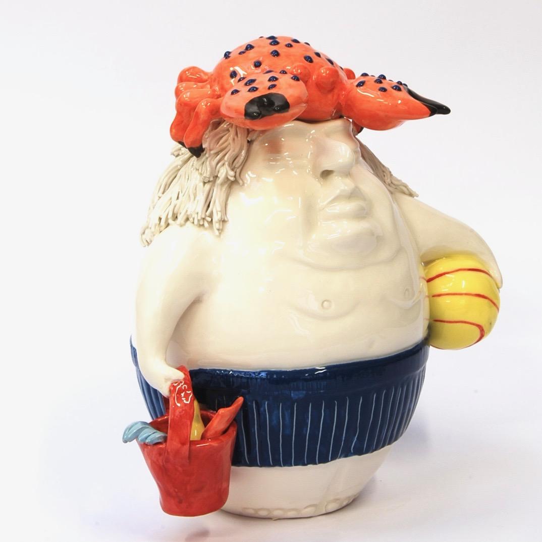 Moderne Centre de table décoratif en forme de homard de plage, fabriqué à la main en Italie, 2020, fait main en vente