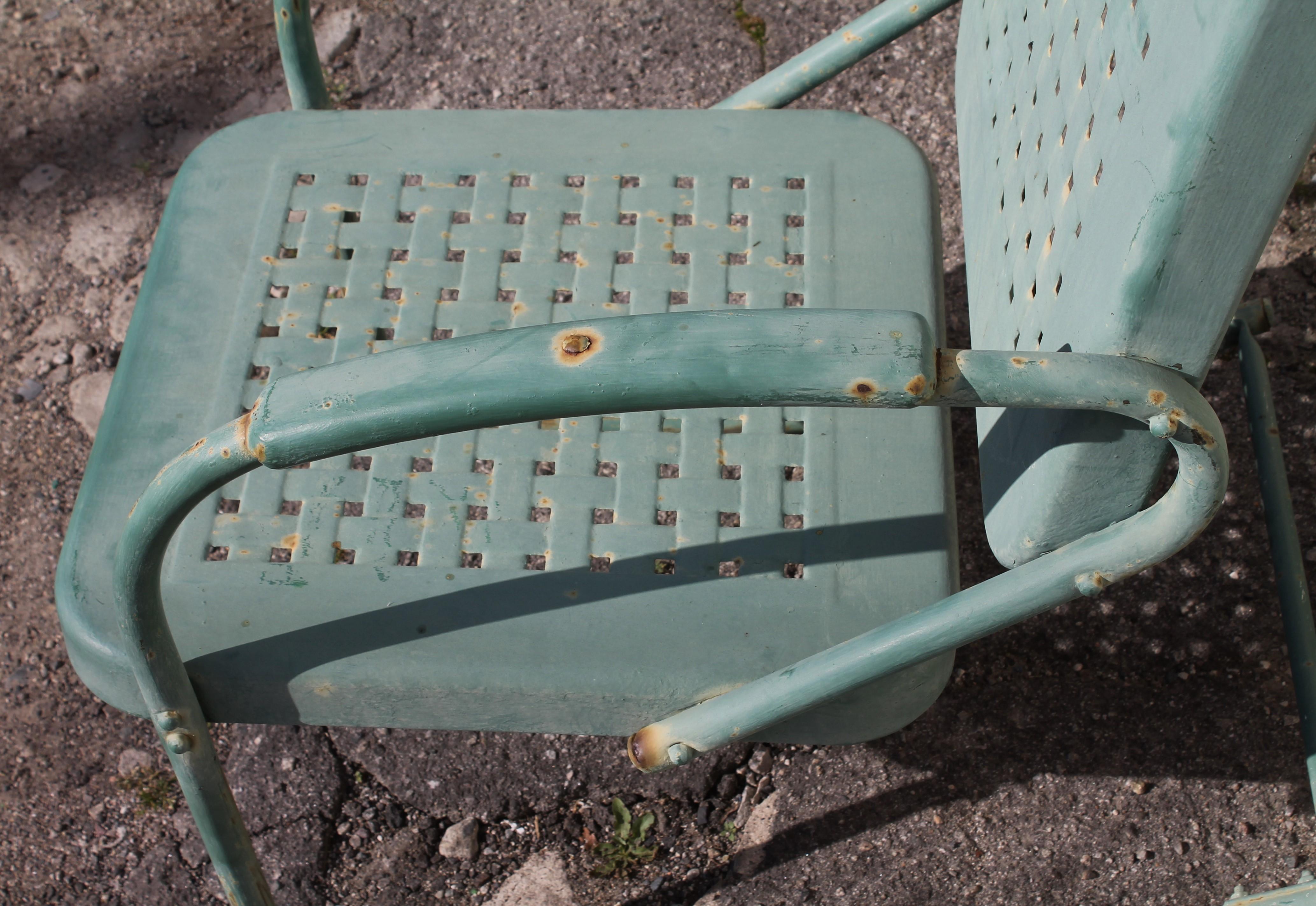Adirondack Beach or Lawn Rocking Chair in Original Painted Surface