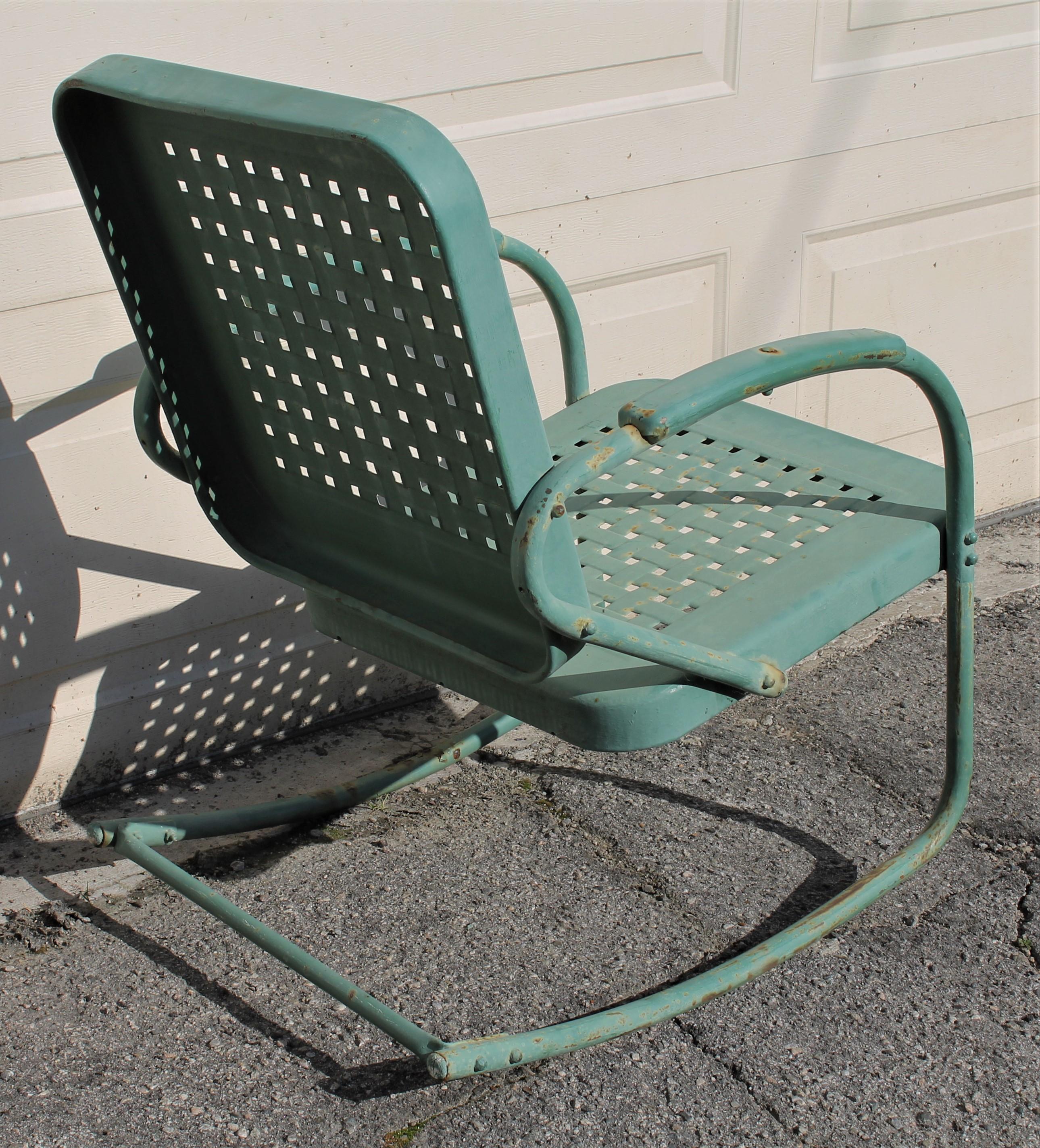 American Beach or Lawn Rocking Chair in Original Painted Surface