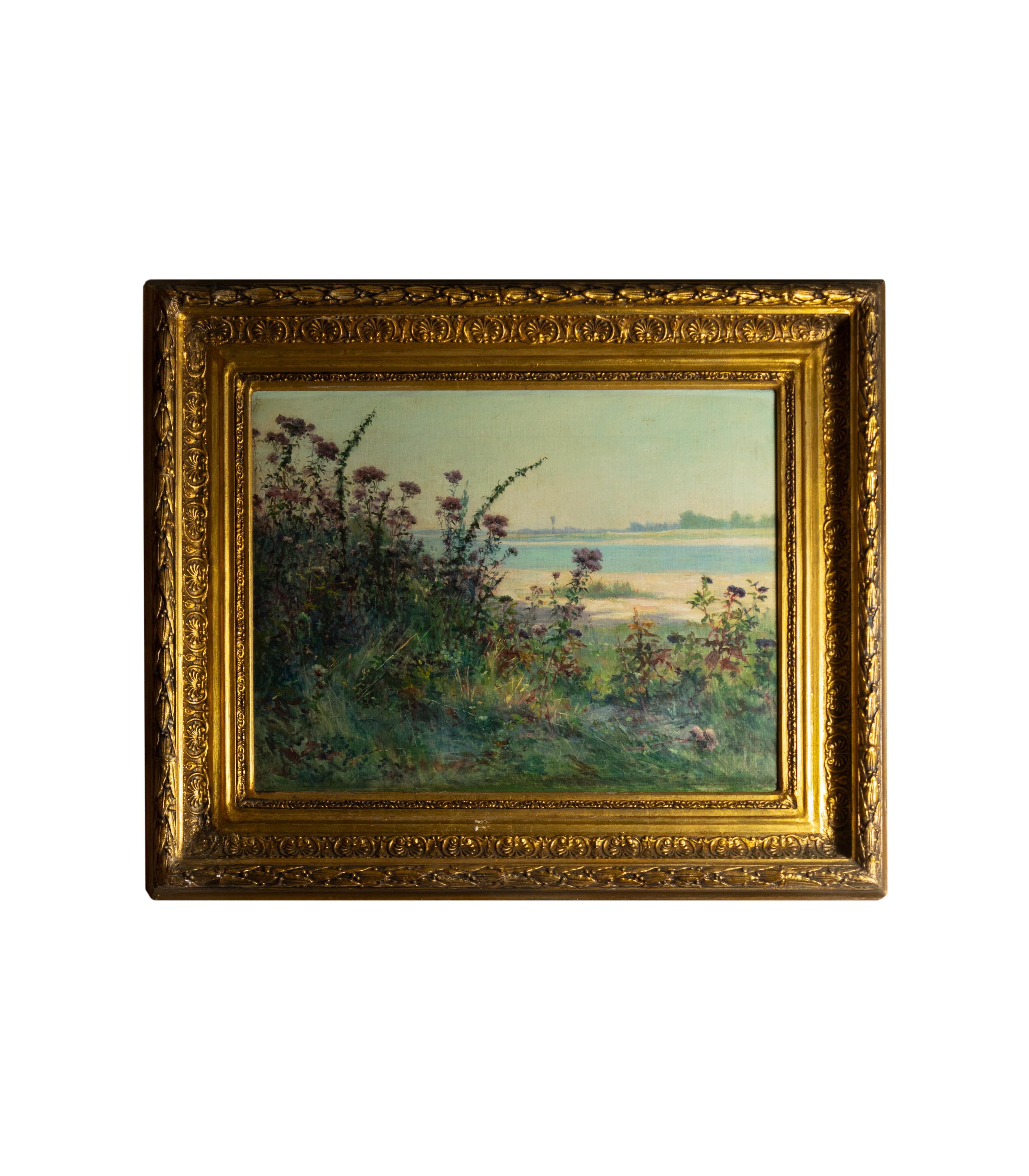 Peinture de plage d'Auguste Michel Nobillet, 19ème siècle Bon état - En vente à Lisbon, PT