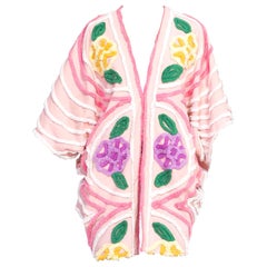 Beach robe cocoon made from mid century cotton chenille