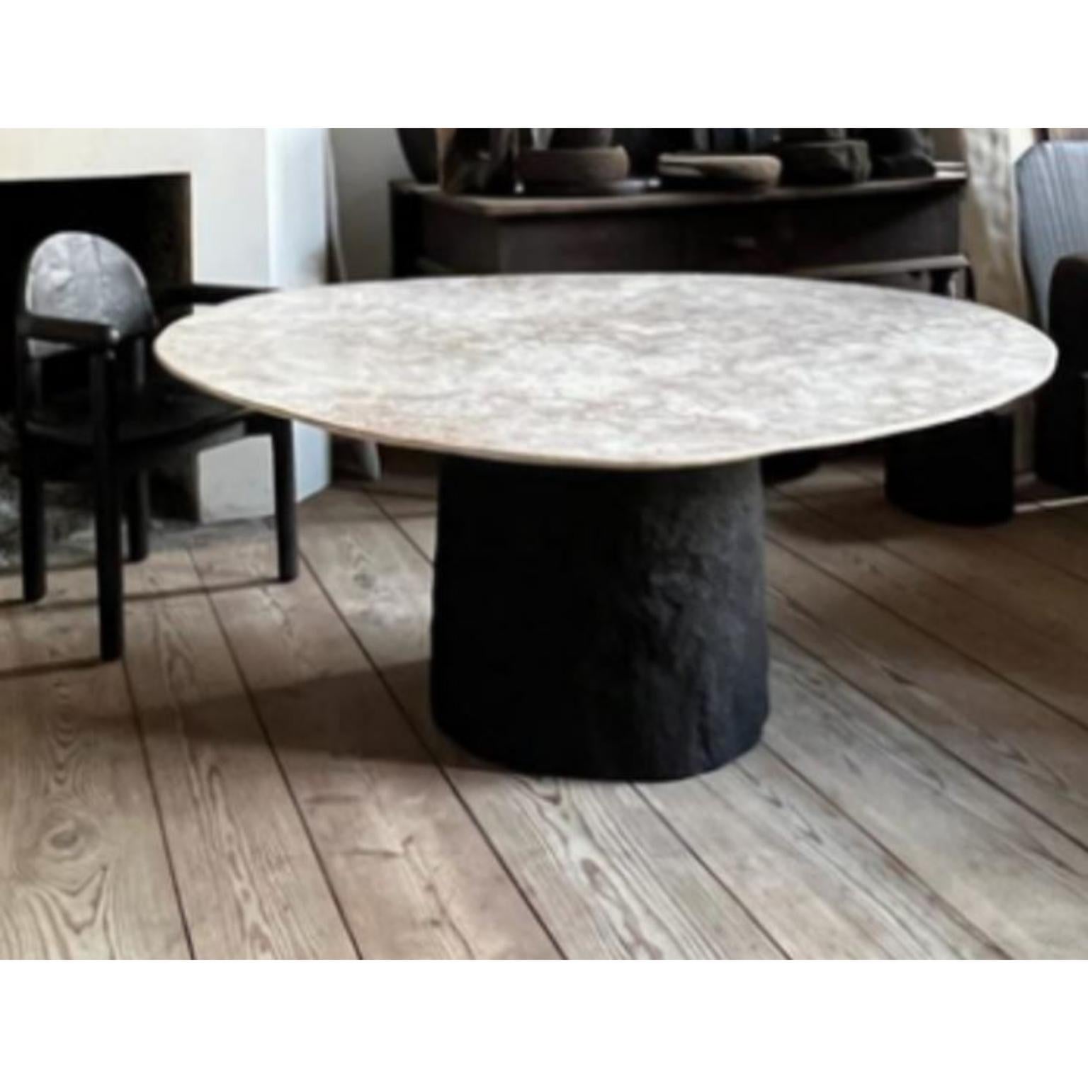 Beach Rock Dining Table by Atelier Benoit Viaene
Dimensions: D 160 x H 76 cm.
Materials: Wood, Beach Rock.

Benoit Viaene is originally from Kortrijk and now works and lives in Ghent.
He is a graduated Architect of the Henry Van de Velde Institute