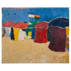 Beach Scene Oil on Canvas, Reid