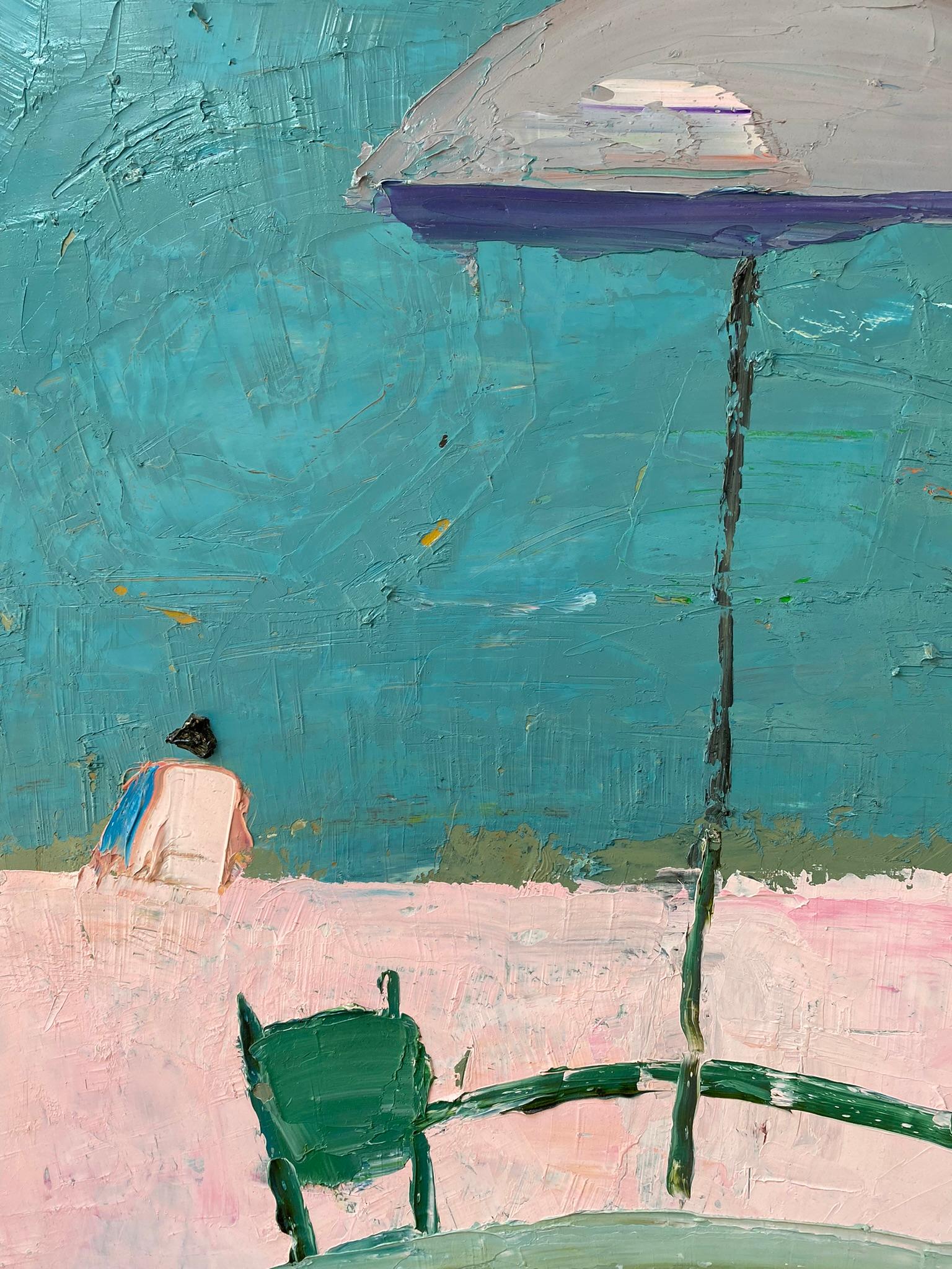 Moderne Peinture à l'huile sur toile - Scène de plage par Theodore Ted Turner  en vente