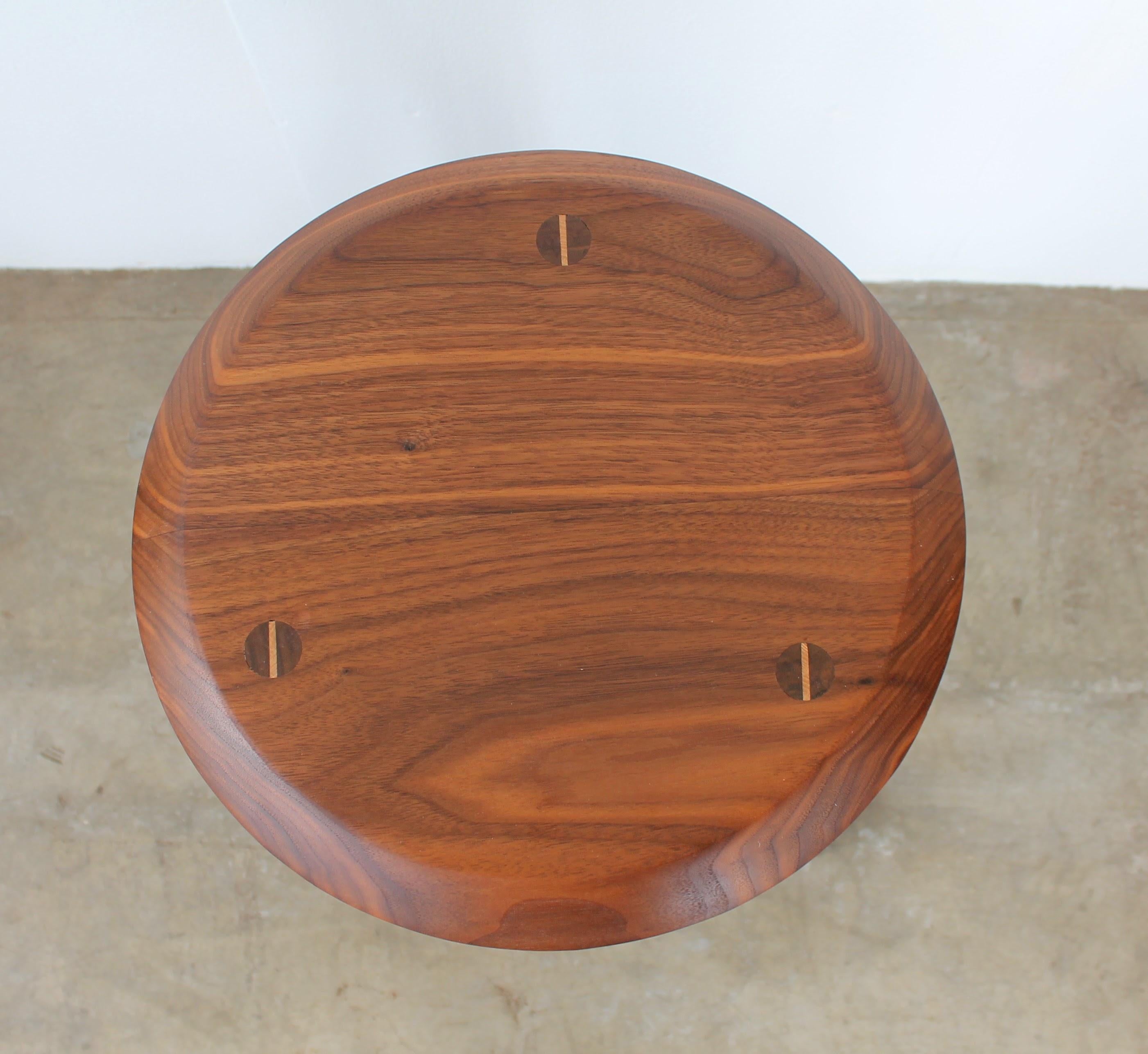 Turned Beachcomber Counter Stool in Walnut For Sale