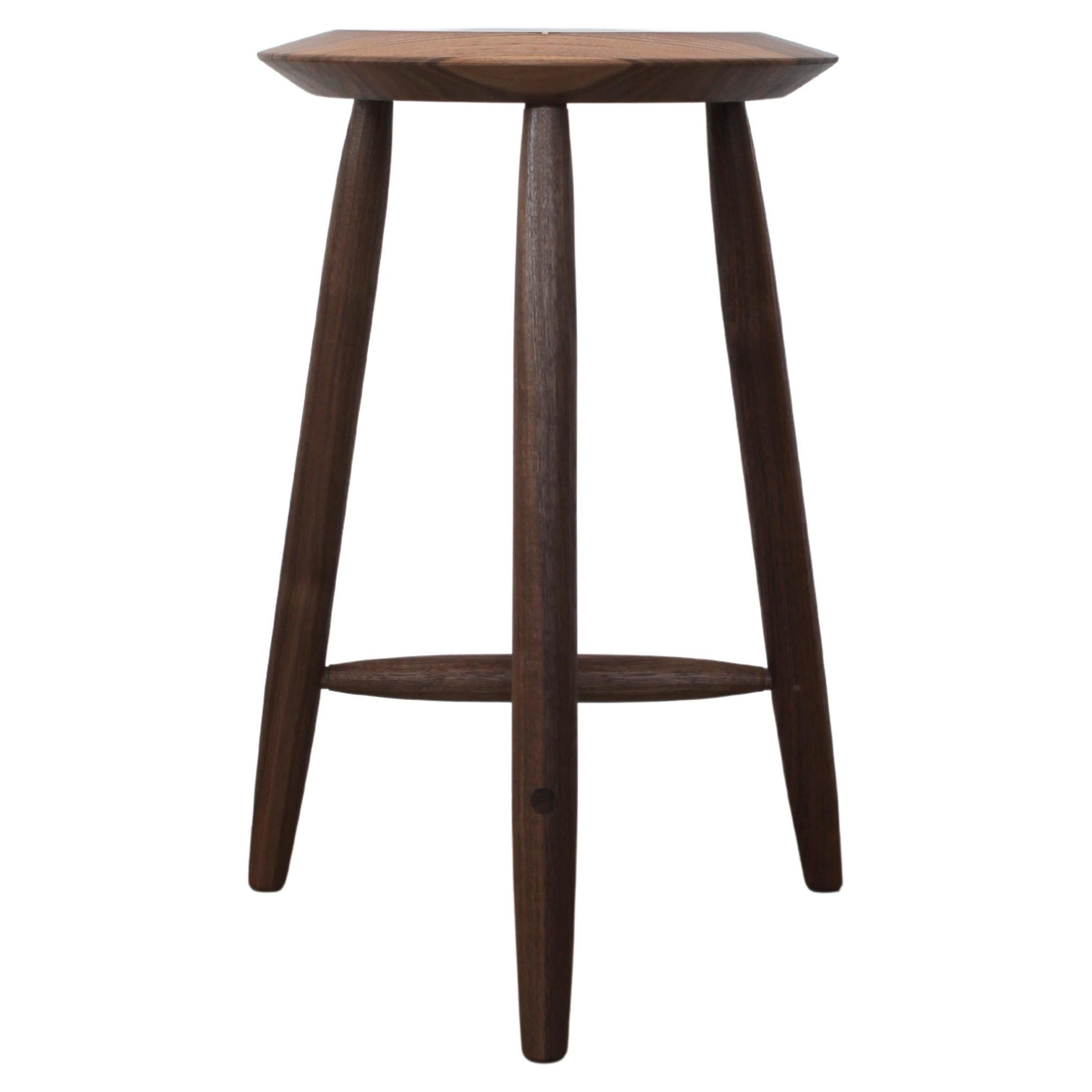 Beachcomber Counter Stool in Walnut For Sale