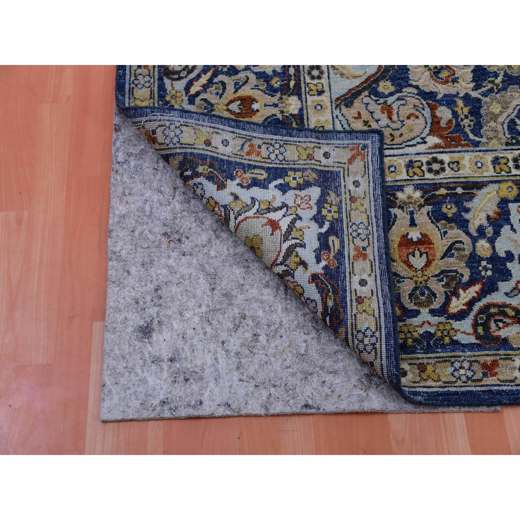 Hand-Knotted Beacon Blue Antique Persian Isphahan Inspired Wool Hand Knotted Rug 9'x12'3