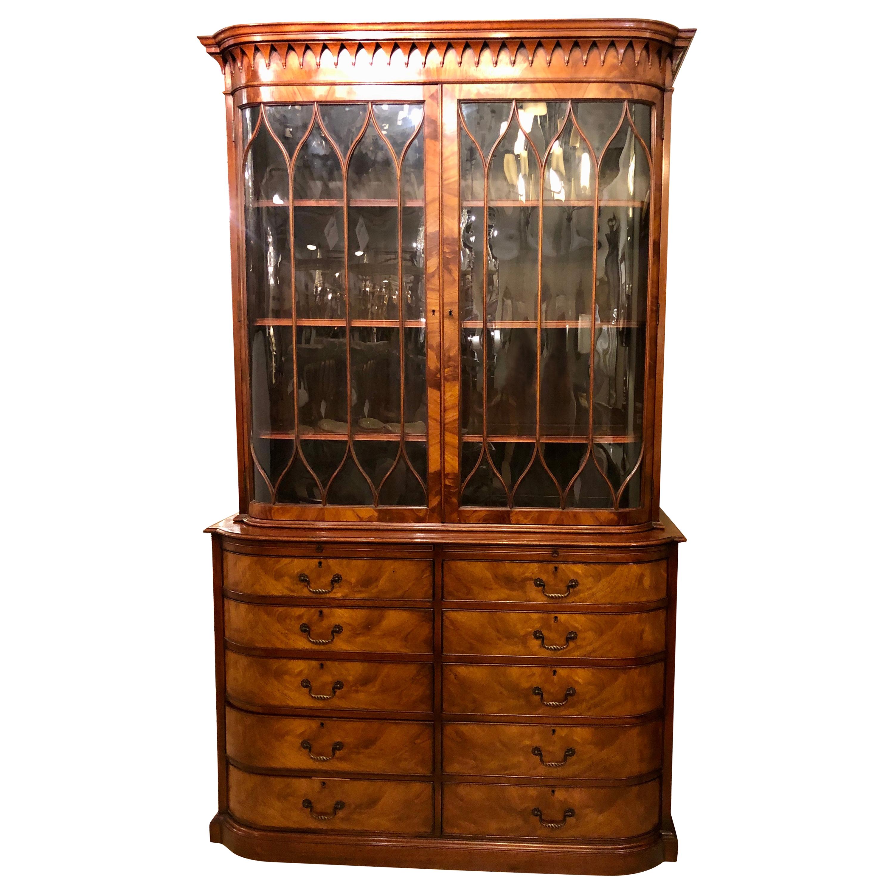 Beacon Hill Collection Cabinet / Breakfront Flame Mahogany in Georgian Style