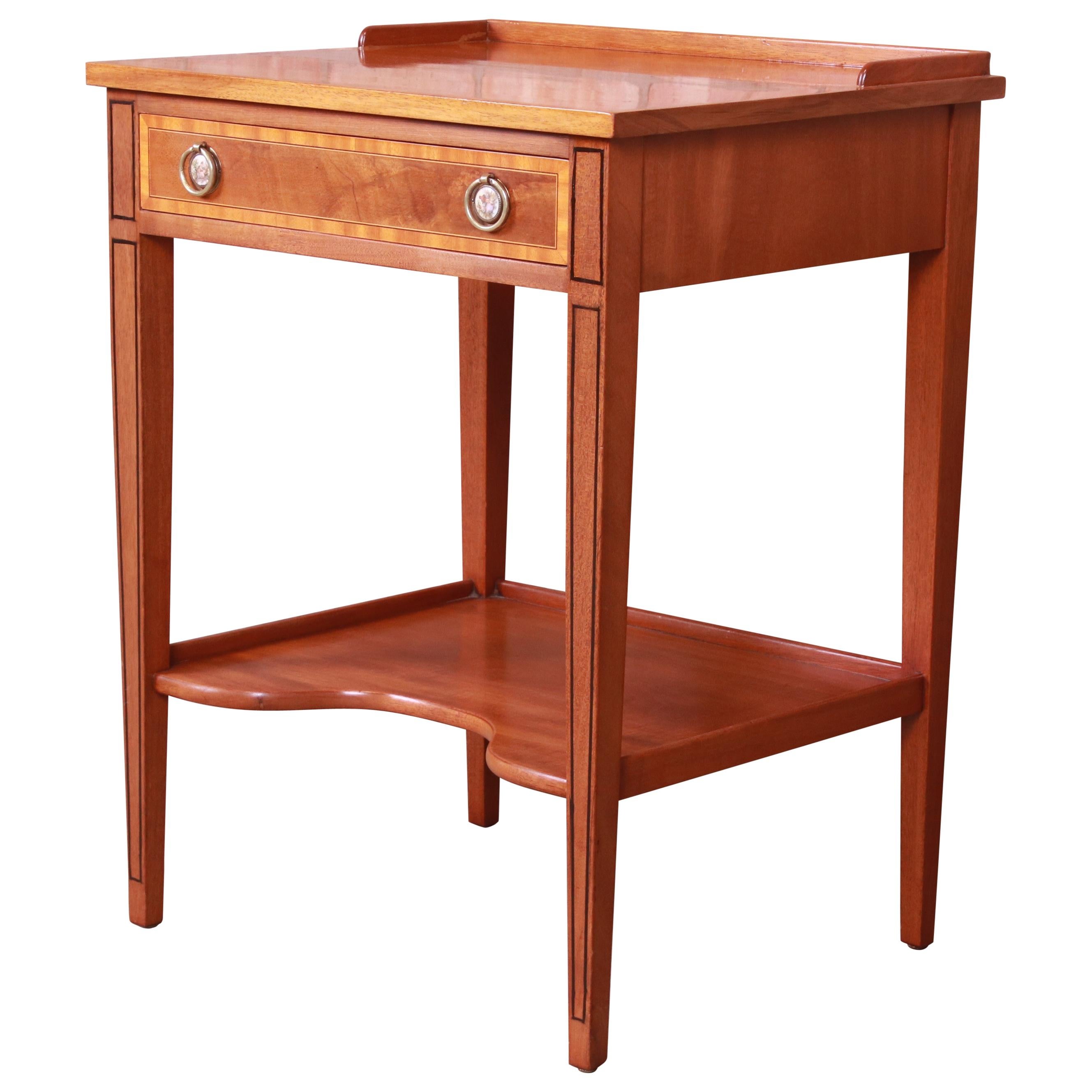 Beacon Hill Collection Federal Style Banded Mahogany Nightstand