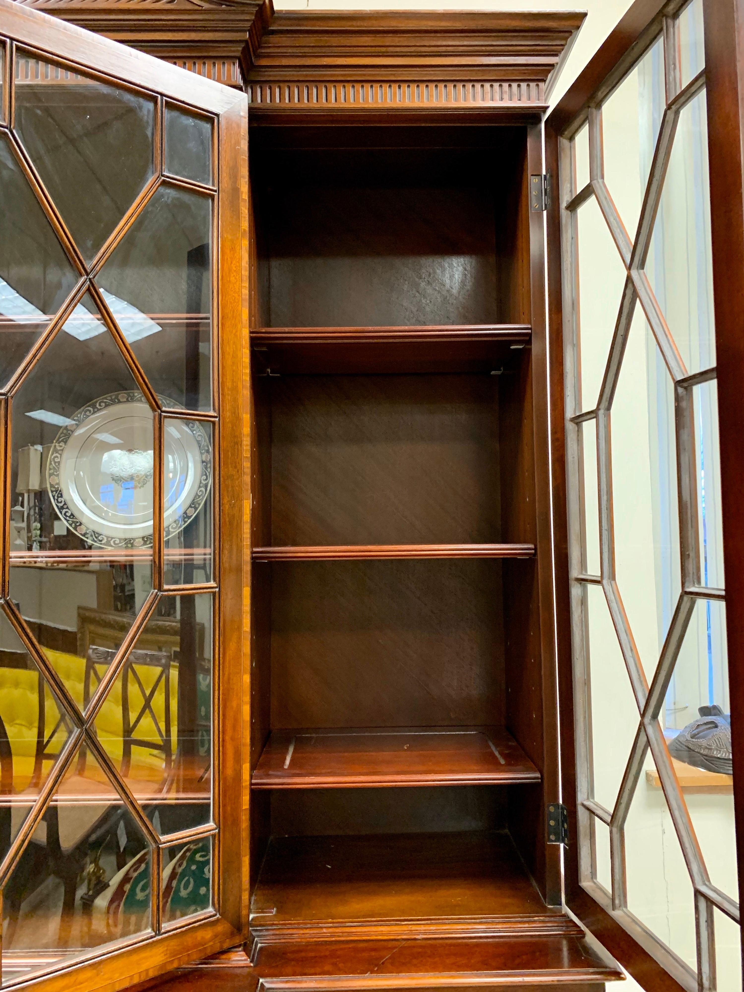 antique breakfront china cabinet