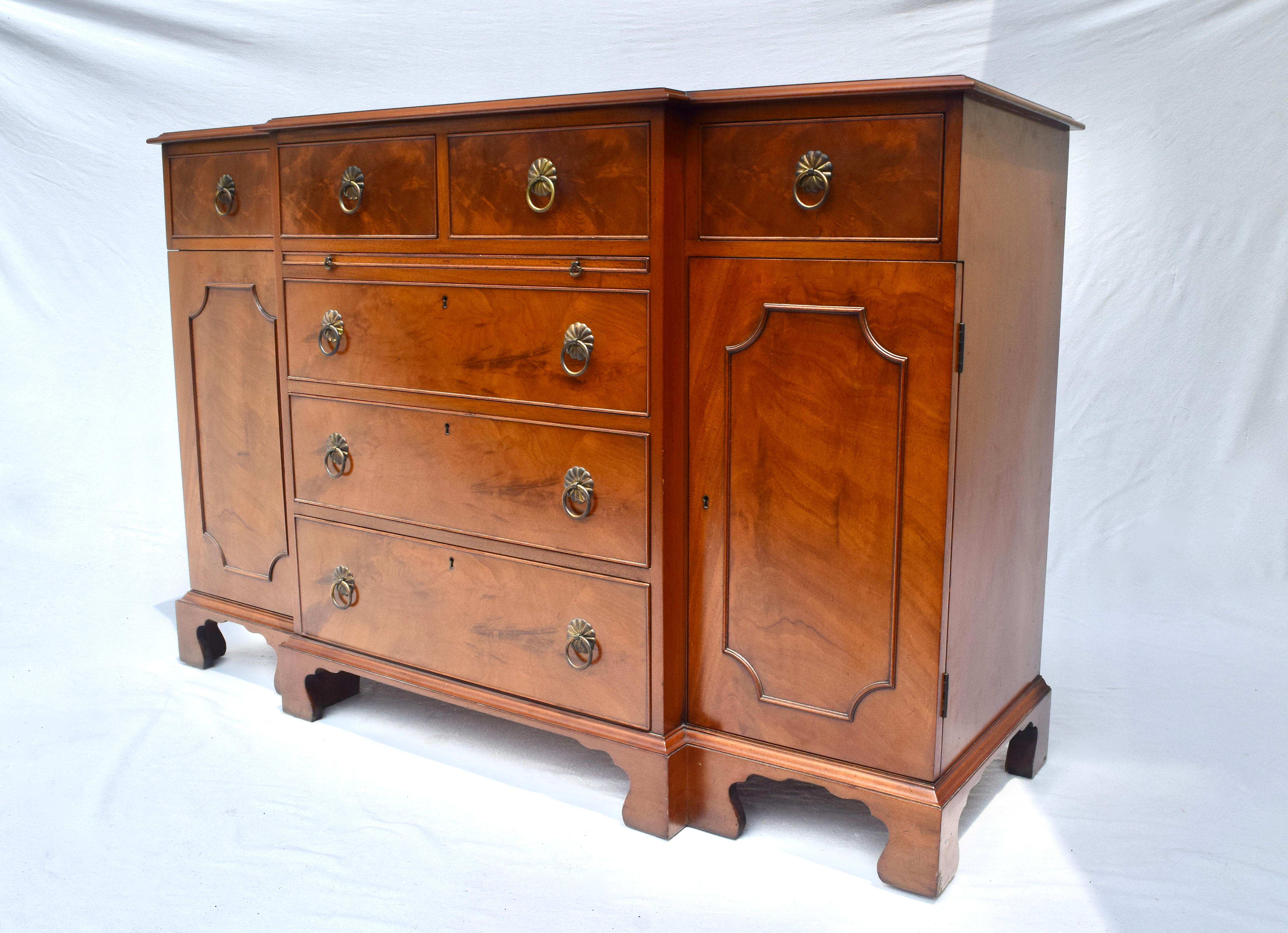 Embossed Beacon Hill Flame Mahogany Sideboard Credenza