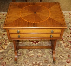 Beacon Hill Furniture Regency Style Two Drawer Inlaid Mixed Wood Stand End Table