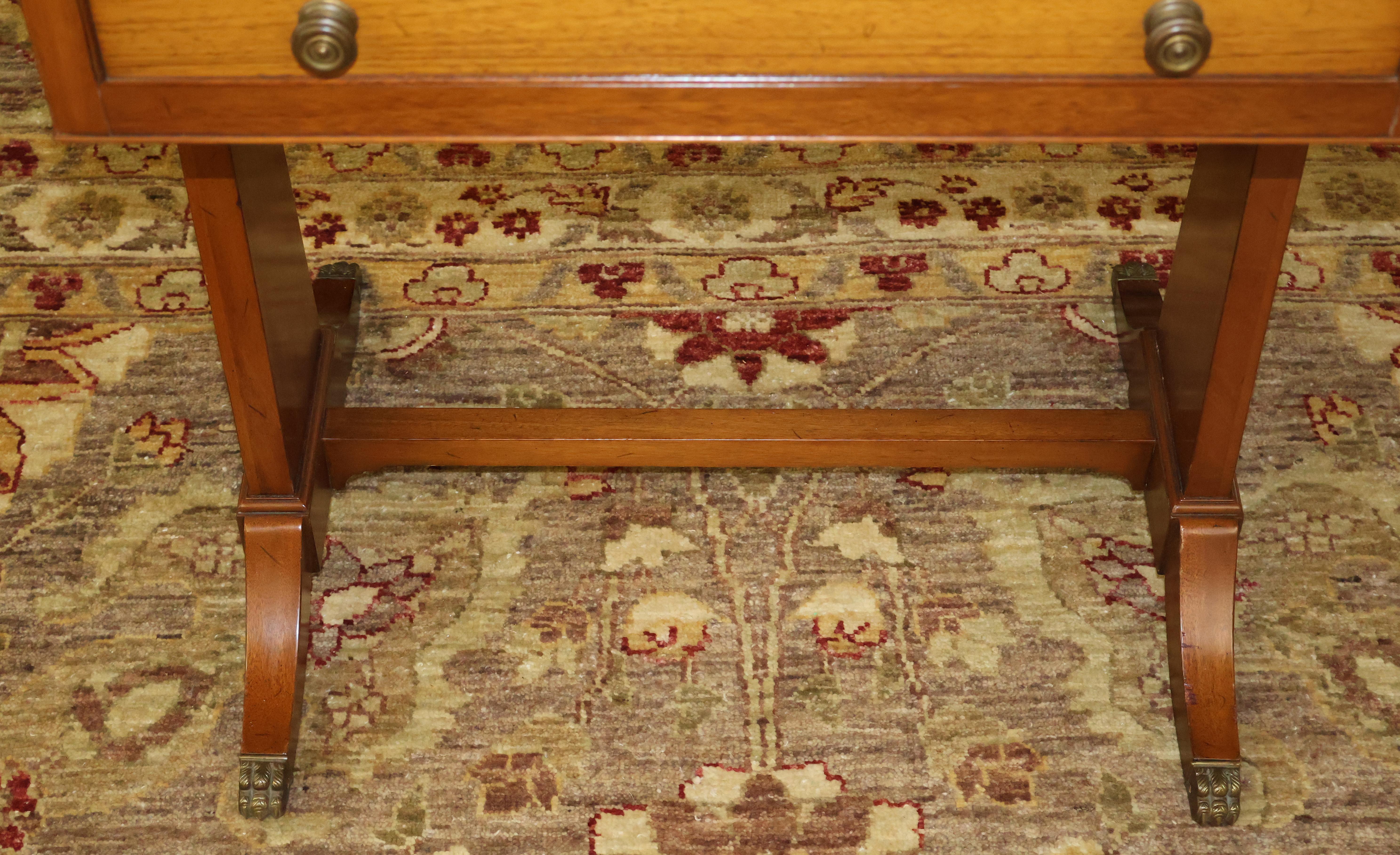 Beacon Hill Furniture Regency Style Two Drawer Inlaid Mixed Wood Stand End Table For Sale 2