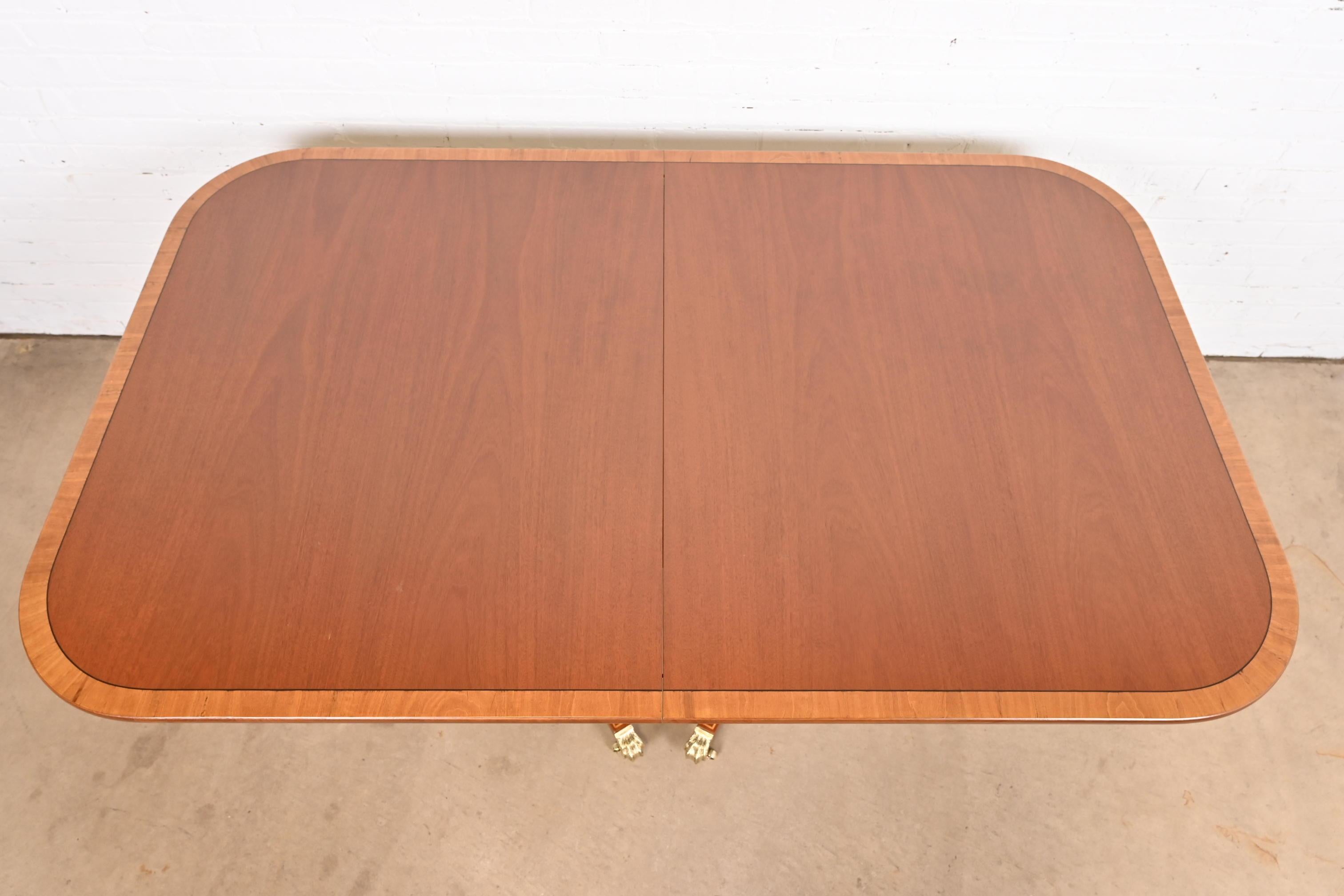 Beacon Hill Georgian Banded Mahogany Double Pedestal Extension Dining Table 3