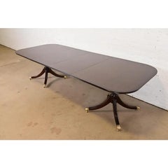 Beacon Hill Georgian Double Pedestal Extension Dining Table, Newly Refinished