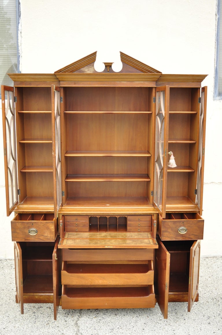 Beacon Hill Mahogany Broken Arch Breakfront China Desk