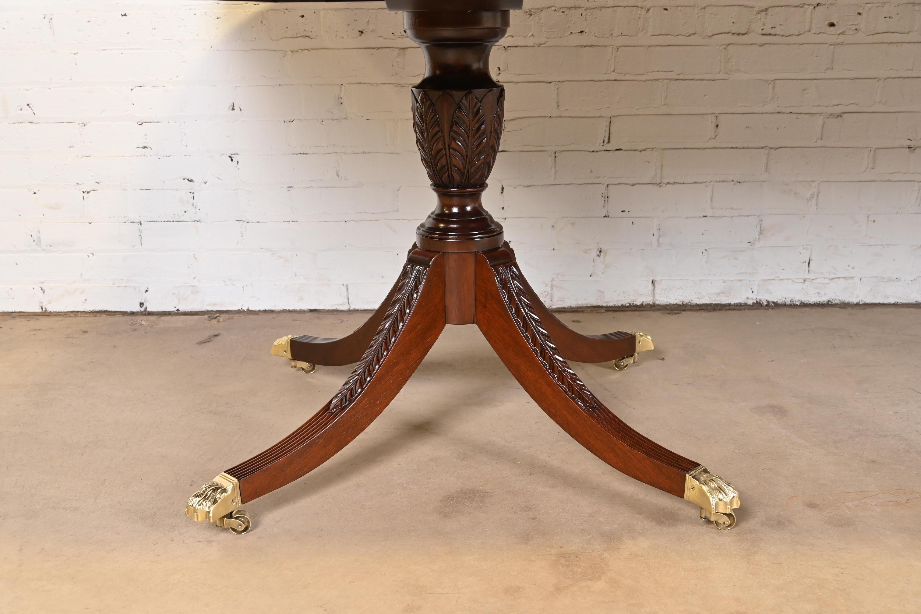 Beacon Hill Georgian Mahogany Double Pedestal Dining Table, Newly Refinished 9