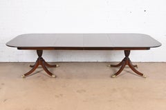 Beacon Hill Georgian Mahogany Double Pedestal Dining Table, Newly Refinished