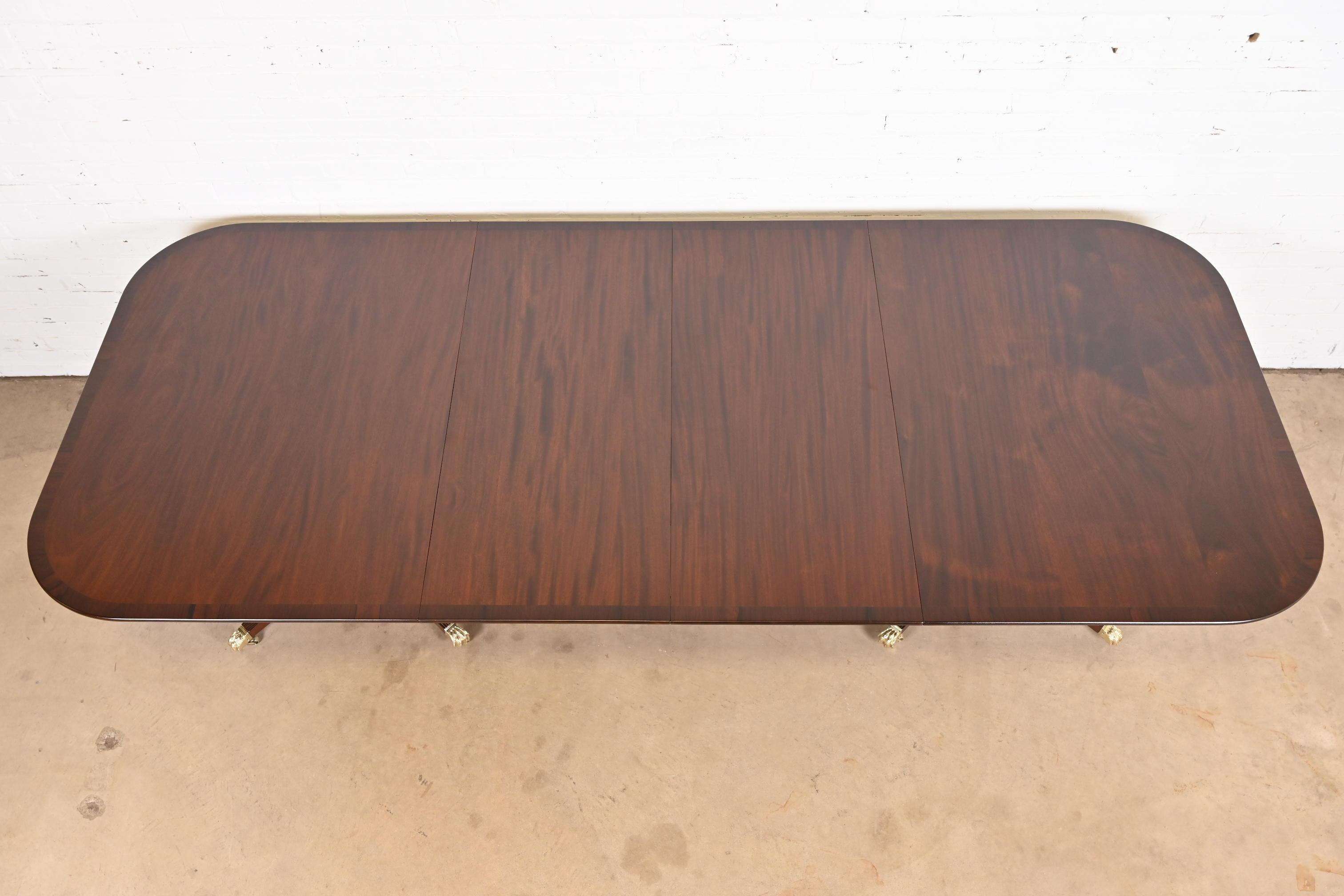 Beacon Hill Georgian Mahogany Double Pedestal Dining Table, Newly Refinished 2