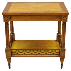 Beacon Hill Italian Regency Neoclassical One Drawer Burl Wood Accent Side Table