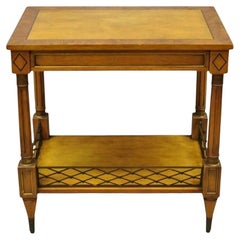 Antique Beacon Hill Italian Regency Neoclassical One Drawer Burl Wood Accent Side Table