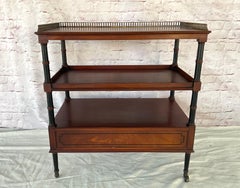 Beacon Hill Mahogany Etagere Side Table with Brass Gallery