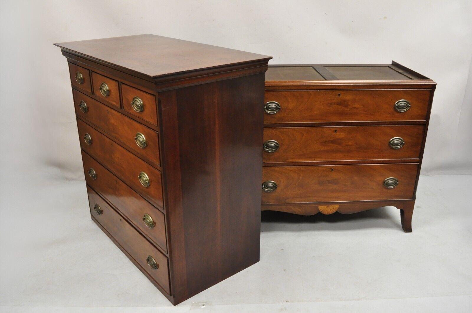 Beacon Hill Mahogany Federal Style 10 Drawer Highboy Chest on Chest Dresser 5