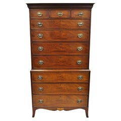 Antique Beacon Hill Mahogany Federal Style 10 Drawer Highboy Chest on Chest Dresser