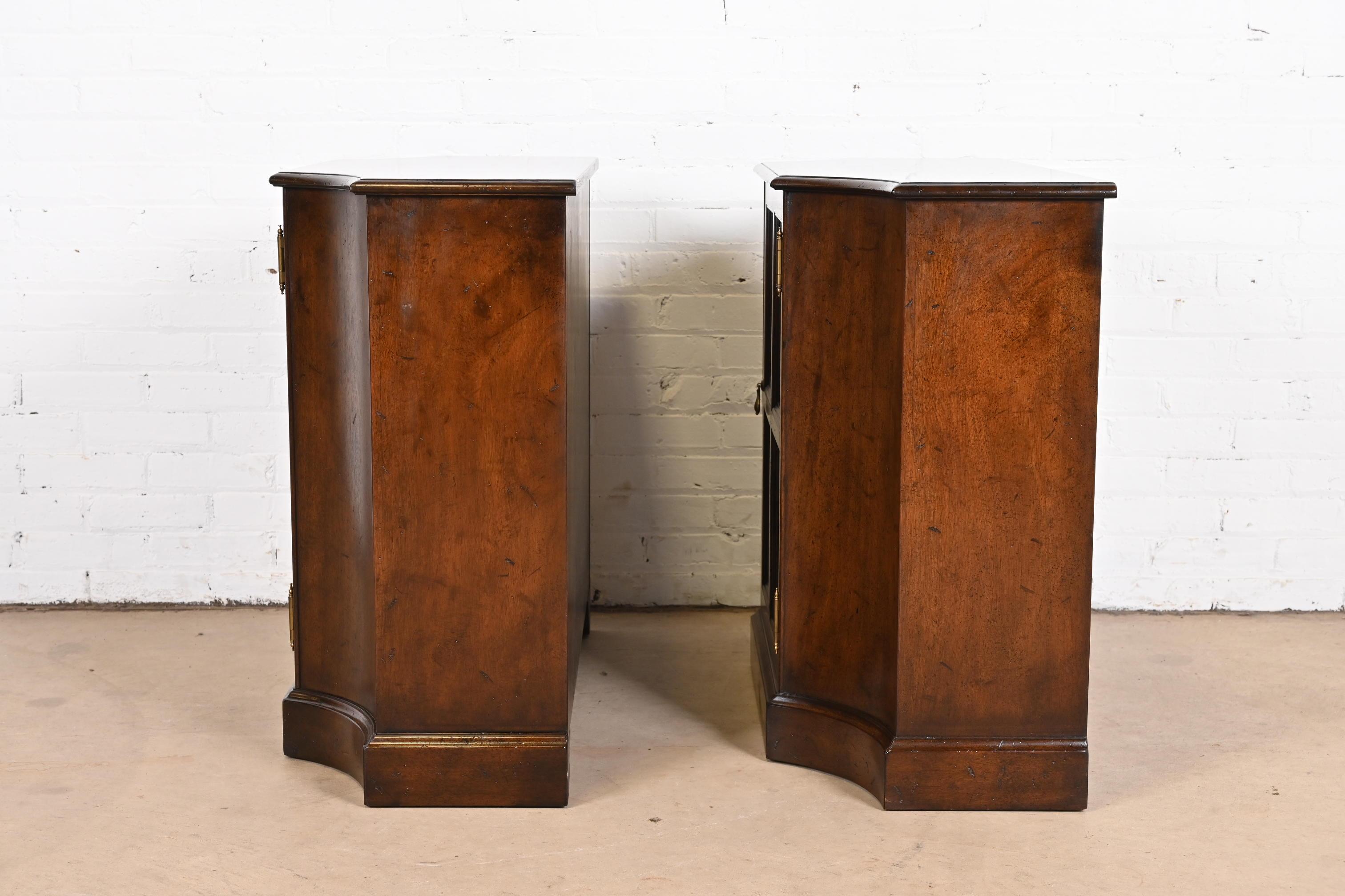 Beacon Hill Regency Walnut Cabinets or Bedside Chests, Pair For Sale 4