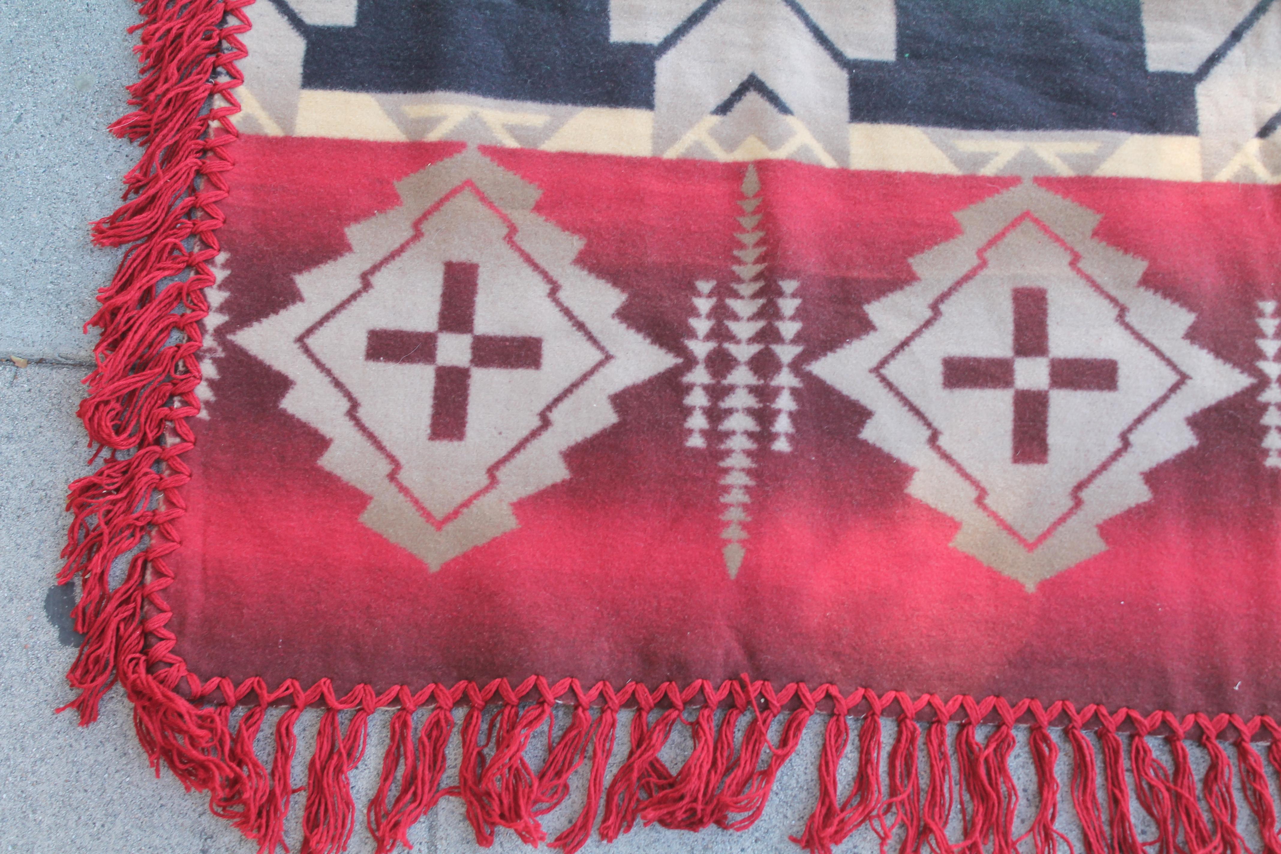 Machine-Made Beacon Indian Design Camp Blanket For Sale