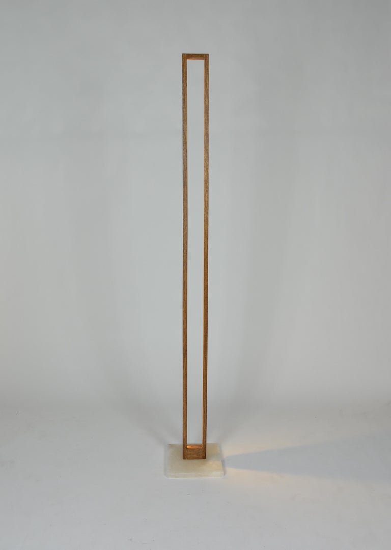 Beacon Tall Minimalist Wooden Led Floor Lamp With Marble Base For Sale At 1stdibs