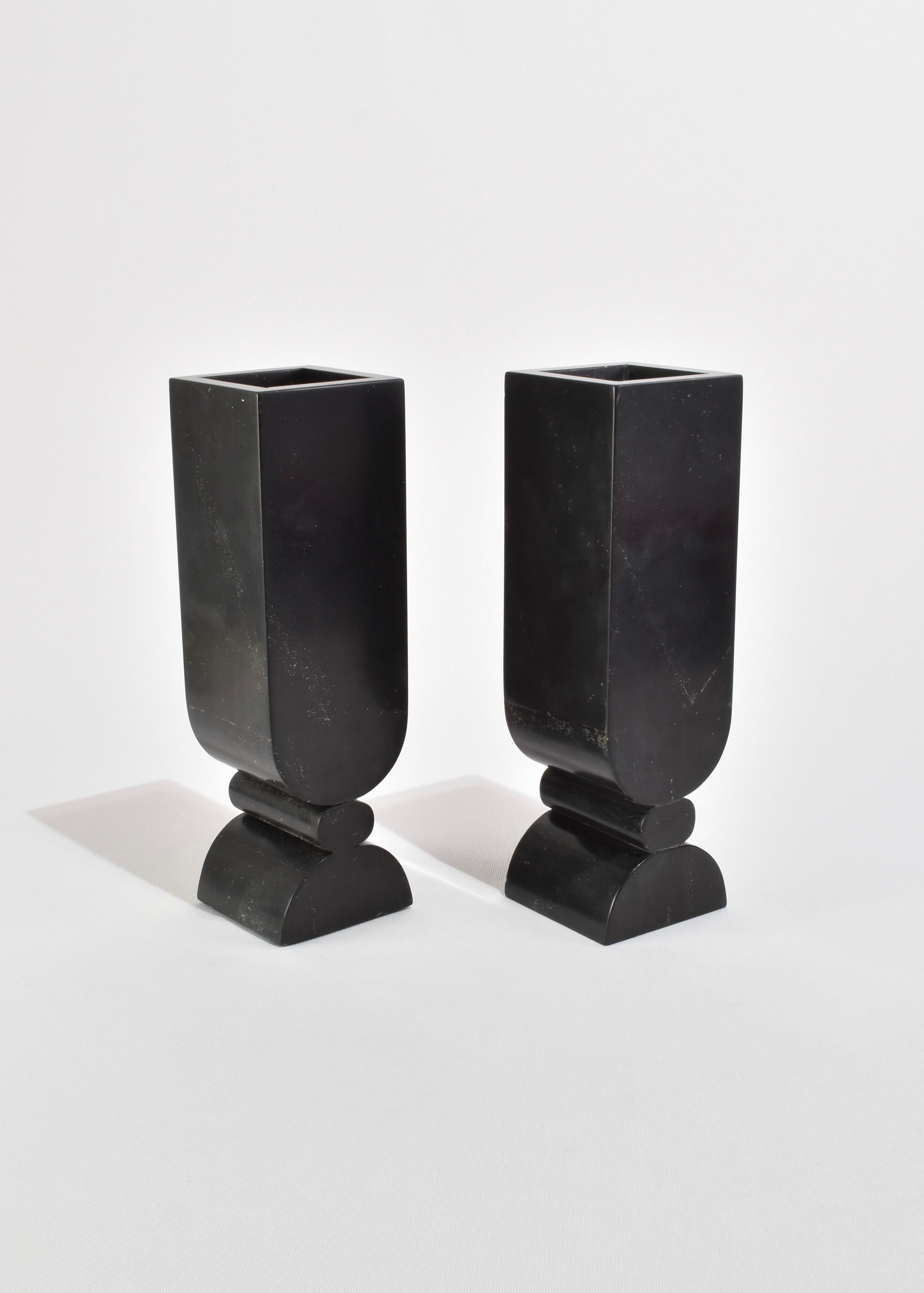 Fatto a mano Vaso Beacon in onice nera in vendita