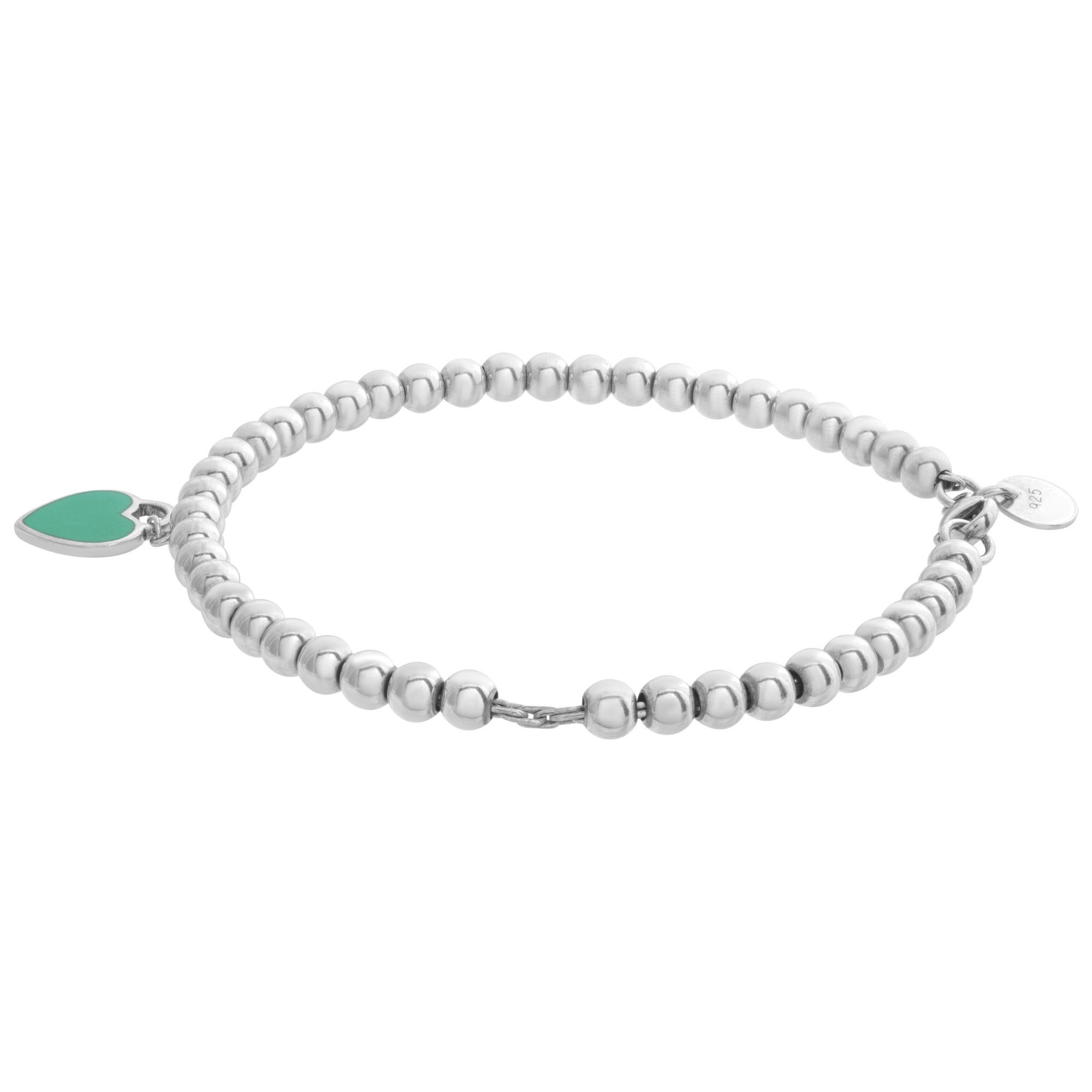 tiffany bracelet silver blue heart