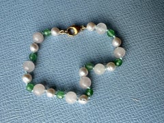 Bracciale di perle Perle Quarzo Rosa Crisofrasio