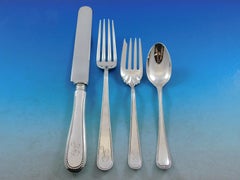 Bead by Davis & Galt Sterling Silver Flatware Set Service 38 Pieces Monogram R