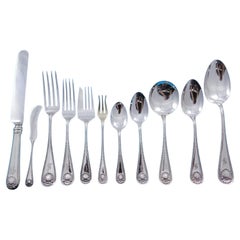Bead by Whiting Sterling Silver Flatware Set for 8 Service 110 pcs Dinner